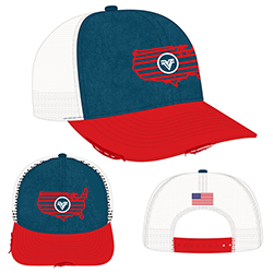 STRUCTURED FRAYED FLAG CAP